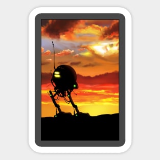 Robot in the Sunset Sticker